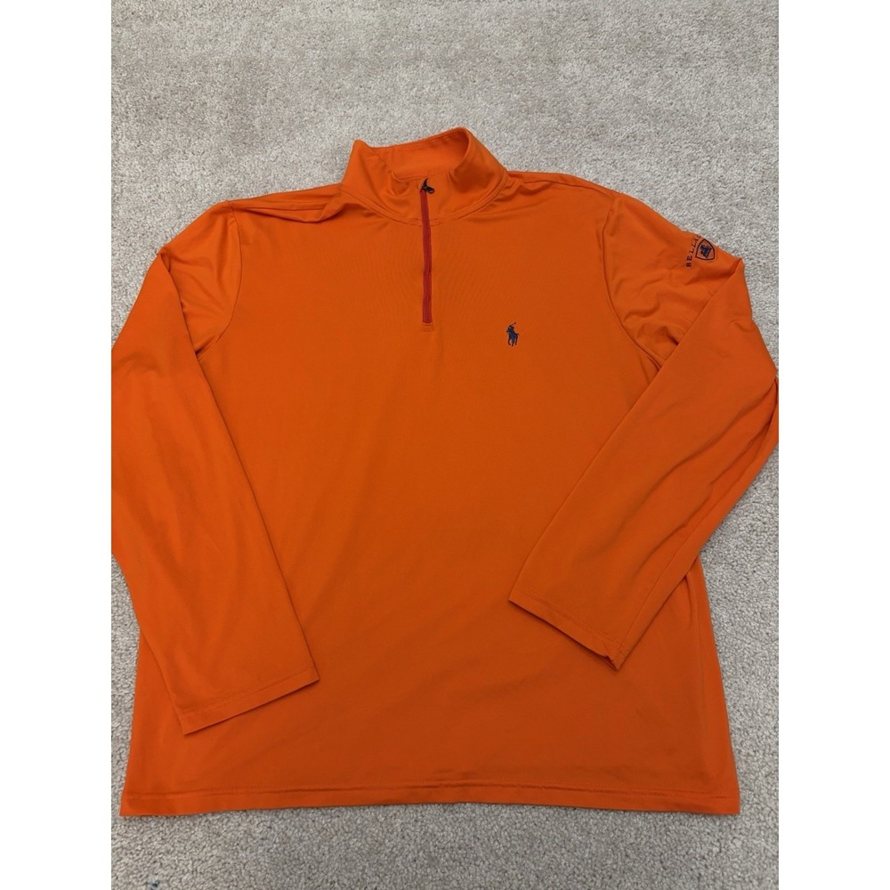 Polo Ralph Lauren Polo Golf Bellagio 1/4 Zip Orange Long Sleeve Pullover Size XL